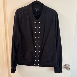 Lane Bryant Classic Black Zip-Up Jacket